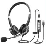 USB Telephone Call Center Noise Cancelling Headset with Microphone for Call Center Office School