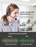 USB Telephone Call Center Noise Cancelling Headset with Microphone for Call Center Office School - Image 2