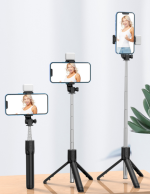 Best Selling Adjustable Flexible Selfie Stick Tripod with LED Light and Remoter - Image 2